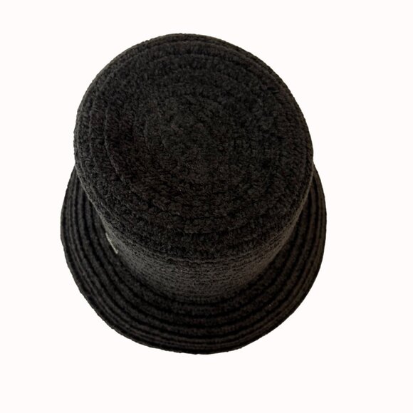 Betmar Chenille Bucket Hat Black Rhinestone Logo Soft Cloche Winter Cozy Luxe - Picture 13 of 15